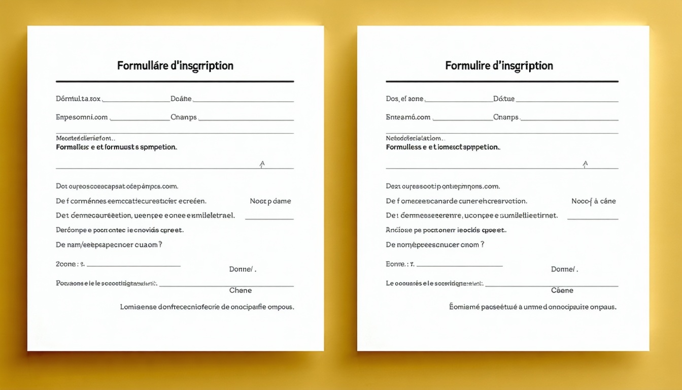 Formulaire d’inscription simple, deux champs